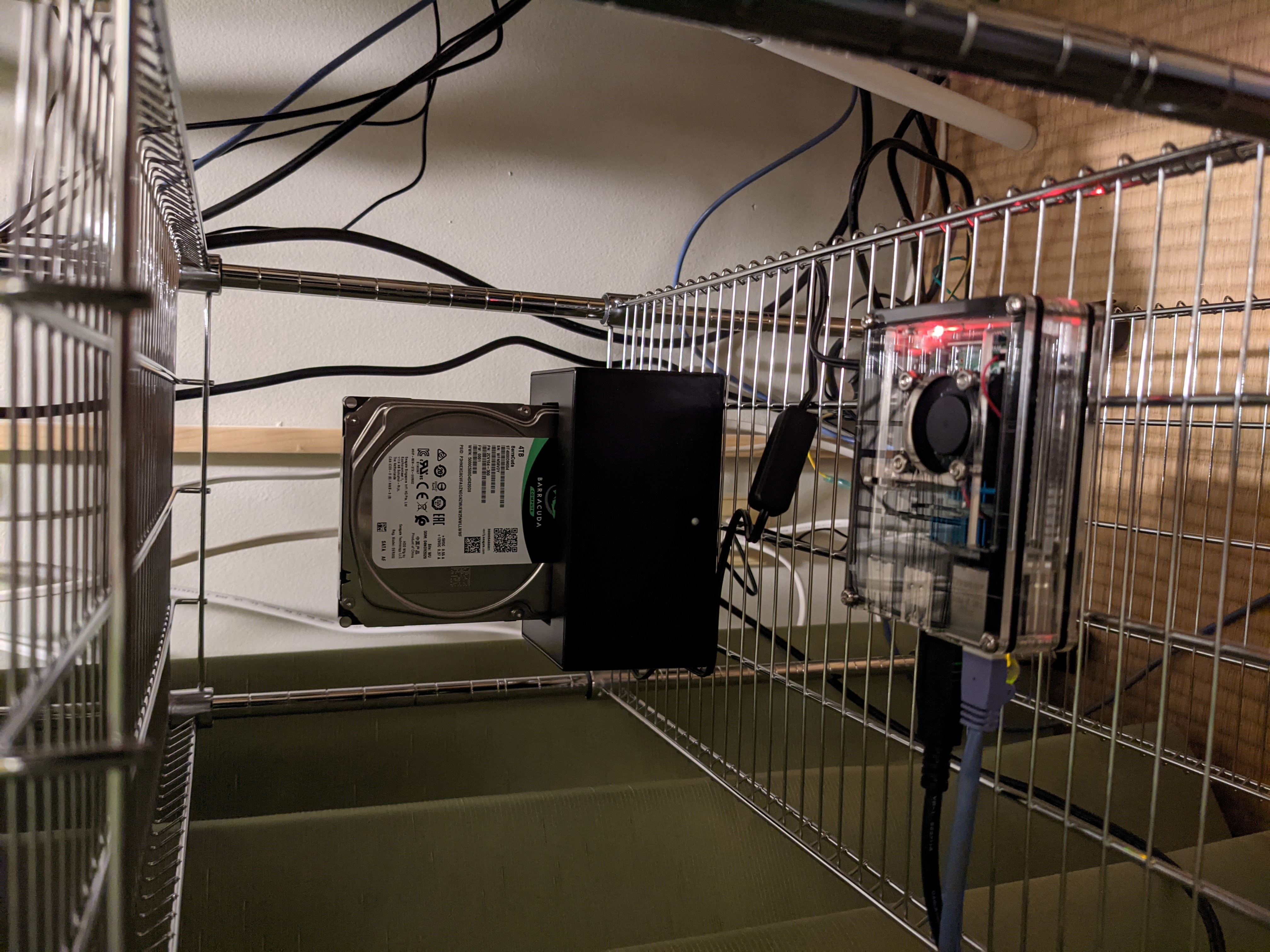 Initial metal rack setup